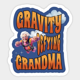 Gravity Defying Grandma, Extreme Sports Sticker